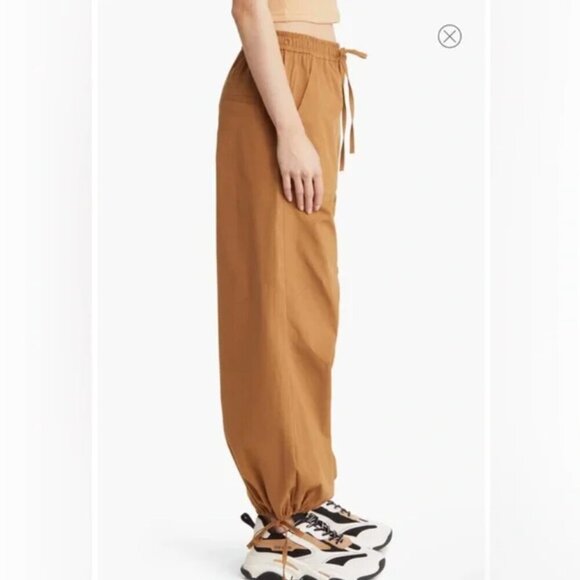 Open Edit Khaki/Tan Tie Hem Joggers Size XXS - Picture 3 of 8